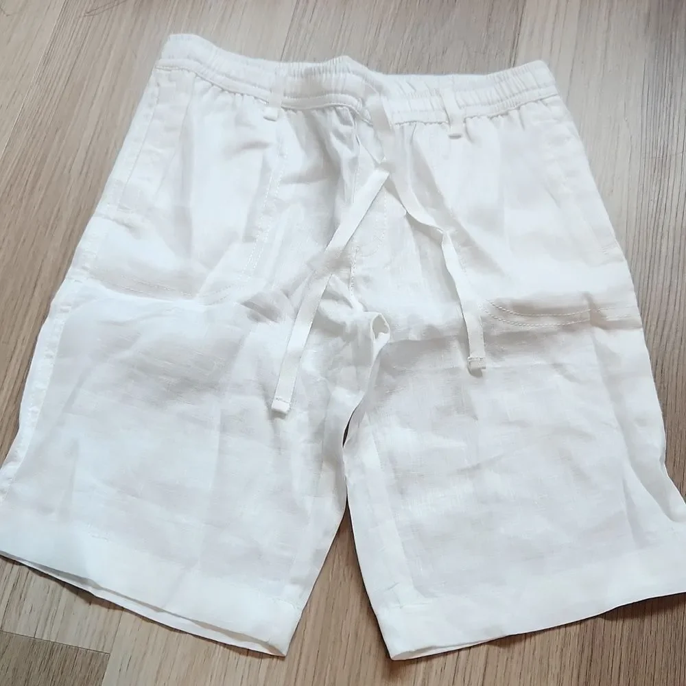 NWOT linen white shorts